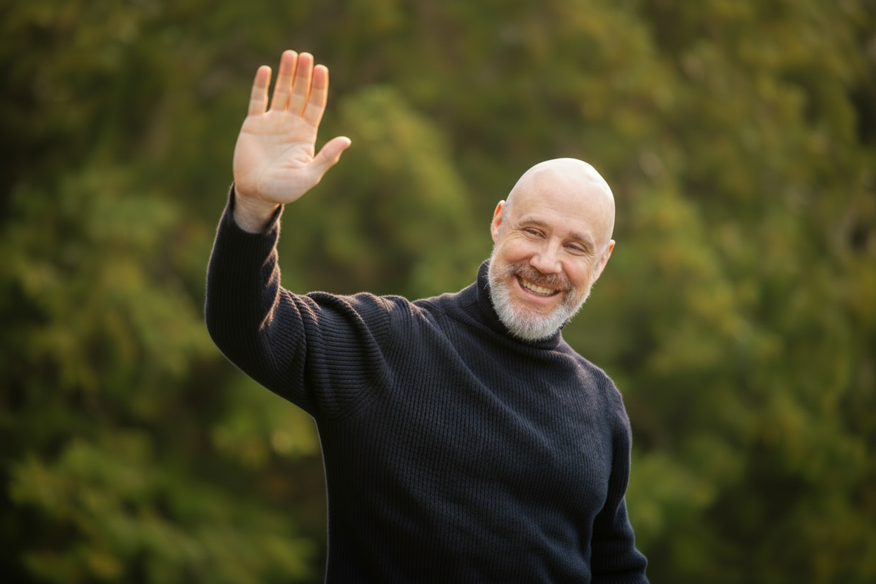 Alex Brandon in a playful portrait for the mentorship section